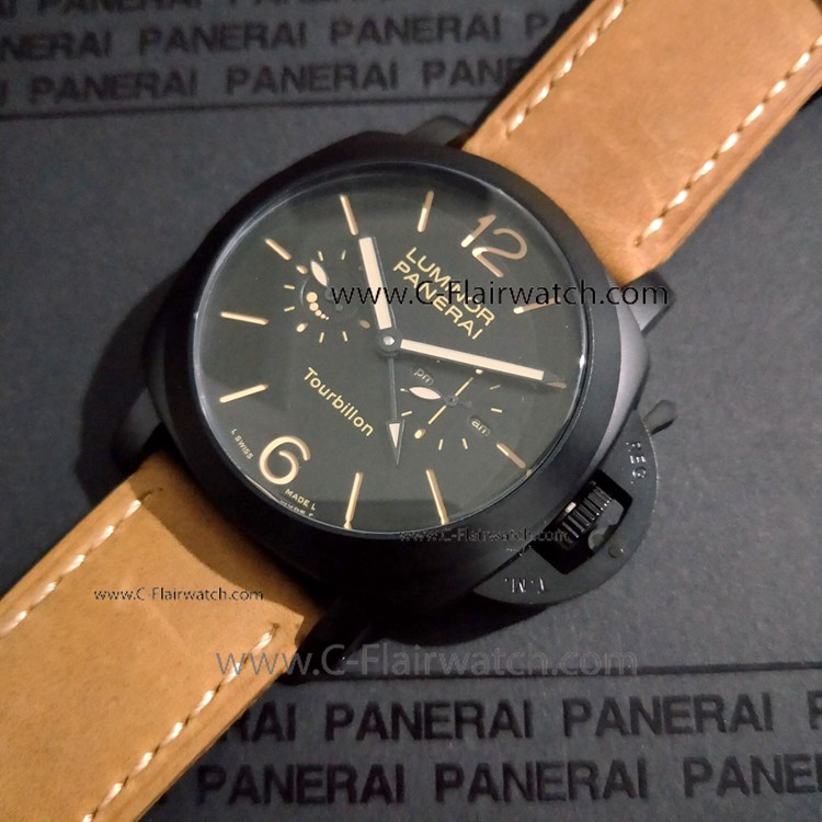 Copy Panerai PAM 00396 Luminor GMT Black Steel Watch